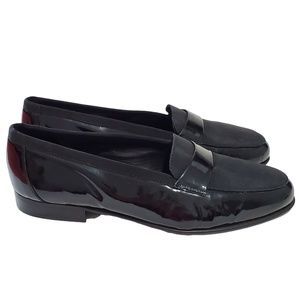 Stanley Blacker ITALY Men's Size 8.5W Black Woven Leather Loafers Slip o…